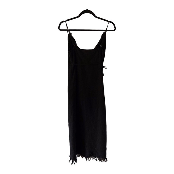 Steele. Linen Blend Fringe Detailed Wrap Dress - Picture 3 of 7